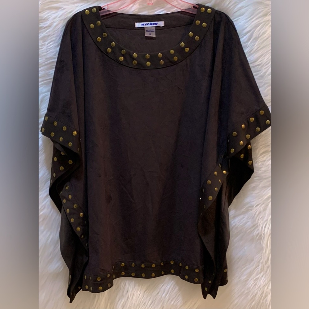 Nygard Tunic Faux Suede Rich Brown Medium to Heavier Weight Fabric Medium